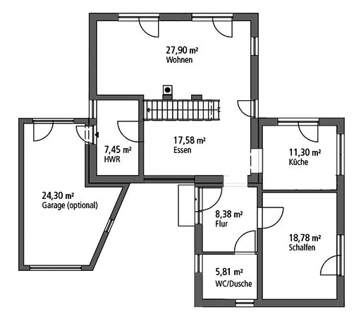 Massivhaus Einfamilienhaus BHS 146 von Ytong Bausatzhaus Bausatzhaus ab 155000€, Cubushaus Grundriss 1