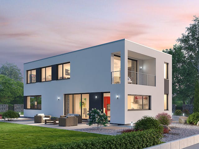 Massivhaus Einfamilienhaus BHS 182 von Ytong Bausatzhaus, Cubushaus Außenansicht 1