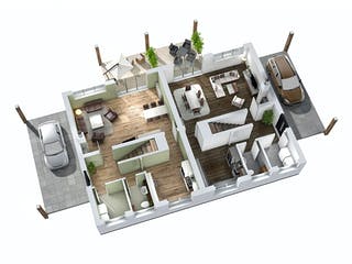 Massivhaus Doppelhaus DHH 119 von Ytong Bausatzhaus, Satteldach-Klassiker Grundriss 3