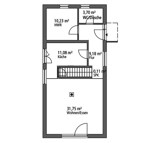 Massivhaus Einfamilienhaus EFH 122 von Ytong Bausatzhaus Bausatzhaus ab 131000€, Satteldach-Klassiker Grundriss 1