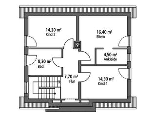 Massivhaus Einfamilienhaus EFH 124 von Ytong Bausatzhaus, Satteldach-Klassiker Grundriss 2