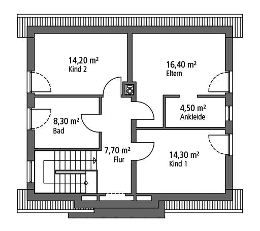 Massivhaus Einfamilienhaus EFH 124 von Ytong Bausatzhaus Bausatzhaus ab 127000€, Satteldach-Klassiker Grundriss 2
