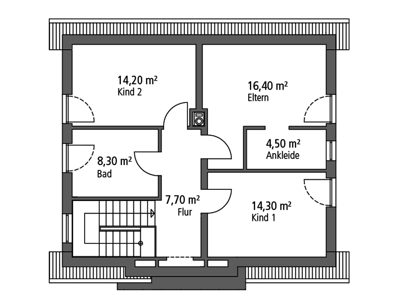 Massivhaus Einfamilienhaus EFH 124 von Ytong Bausatzhaus Bausatzhaus ab 160000€, Satteldach-Klassiker Grundriss 2