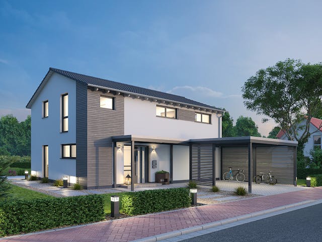 Massivhaus Einfamilienhaus EFH 139 von Ytong Bausatzhaus, Satteldach-Klassiker Außenansicht 2