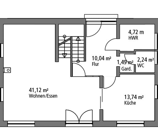 Massivhaus Einfamilienhaus EFH 139 von Ytong Bausatzhaus Bausatzhaus ab 134000€, Satteldach-Klassiker Grundriss 1