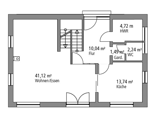 Massivhaus Einfamilienhaus EFH 139 von Ytong Bausatzhaus, Satteldach-Klassiker Grundriss 1