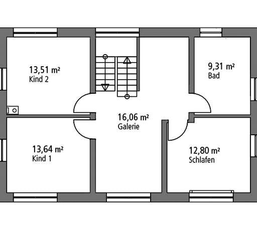 Massivhaus Einfamilienhaus EFH 139 von Ytong Bausatzhaus Bausatzhaus ab 134000€, Satteldach-Klassiker Grundriss 2