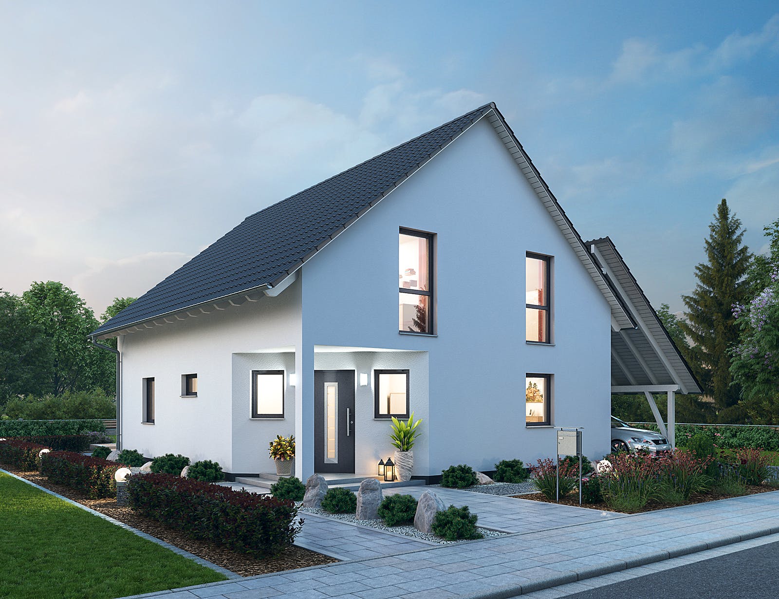 Massivhaus Einfamilienhaus EFH 143 von Ytong Bausatzhaus, Satteldach-Klassiker Außenansicht 1