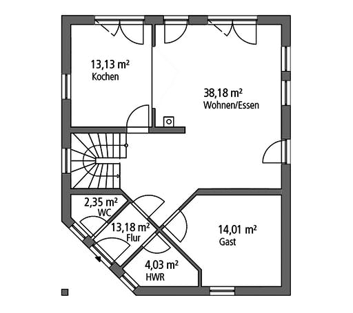 Massivhaus Einfamilienhaus EFH 143 von Ytong Bausatzhaus Bausatzhaus ab 130200€, Satteldach-Klassiker Grundriss 1