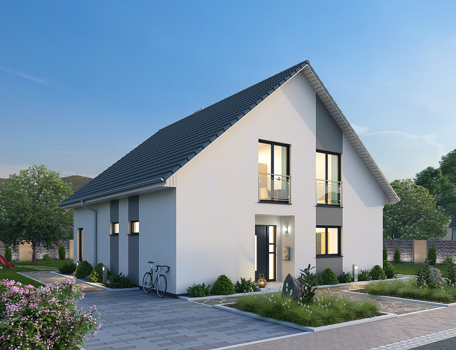 Massivhaus Einfamilienhaus EFH 147 von Ytong Bausatzhaus Bausatzhaus ab 175000€, Satteldach-Klassiker Außenansicht 1