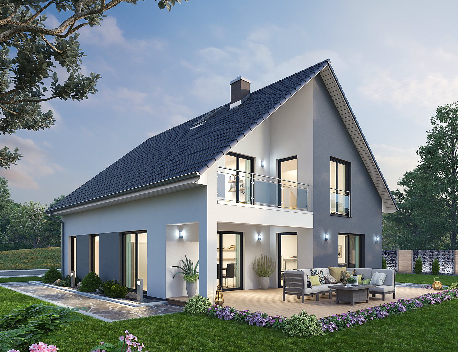 Massivhaus Einfamilienhaus EFH 147 von Ytong Bausatzhaus Bausatzhaus ab 175000€, Satteldach-Klassiker Außenansicht 2