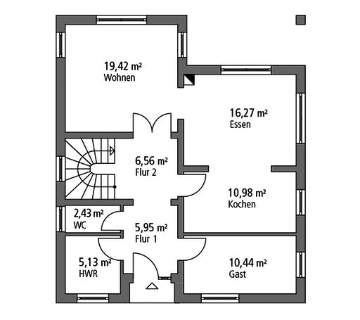 Massivhaus Einfamilienhaus EFH 147 von Ytong Bausatzhaus Bausatzhaus ab 175000€, Satteldach-Klassiker Grundriss 1