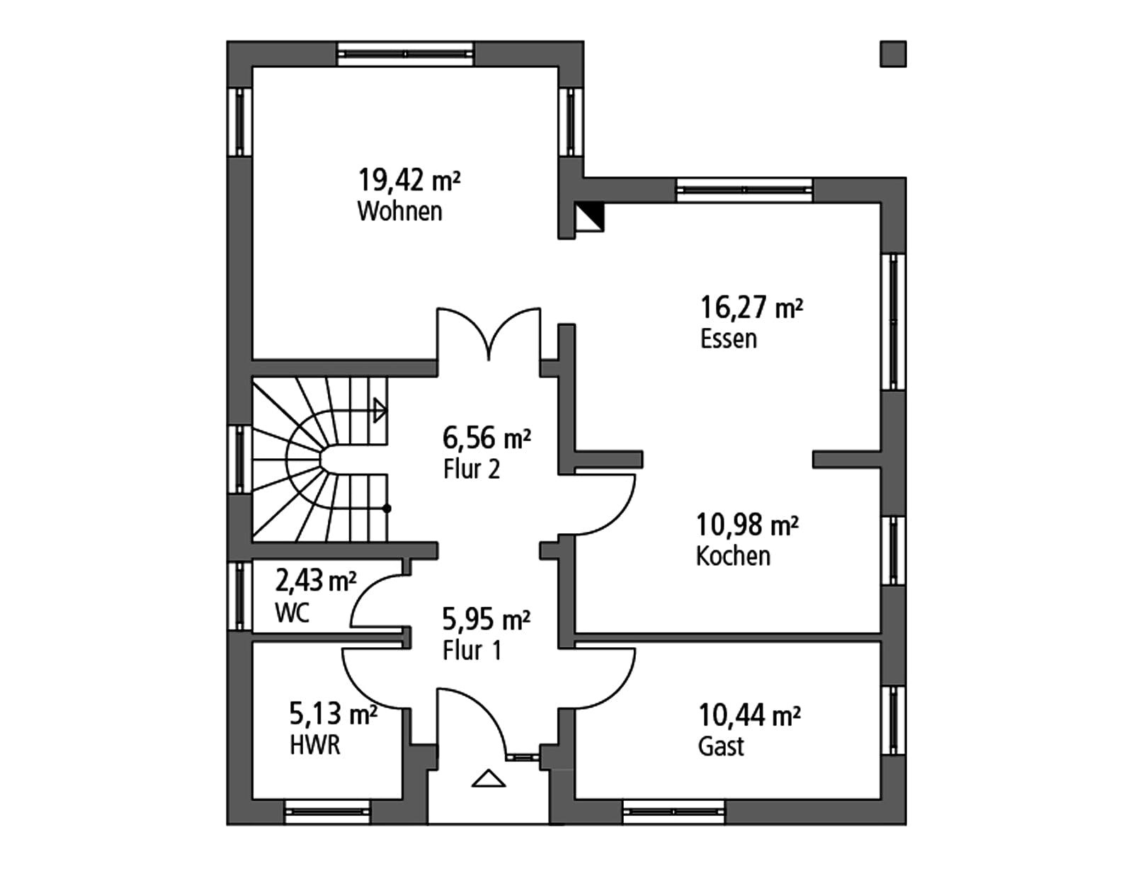 Massivhaus Einfamilienhaus EFH 147 von Ytong Bausatzhaus Bausatzhaus ab 175000€, Satteldach-Klassiker Grundriss 1
