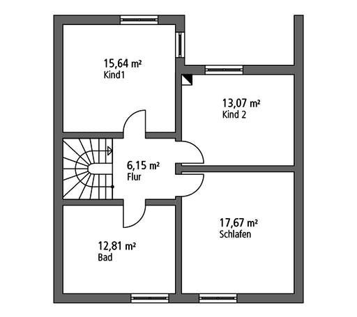 Massivhaus Einfamilienhaus EFH 147 von Ytong Bausatzhaus Bausatzhaus ab 142000€, Satteldach-Klassiker Grundriss 2