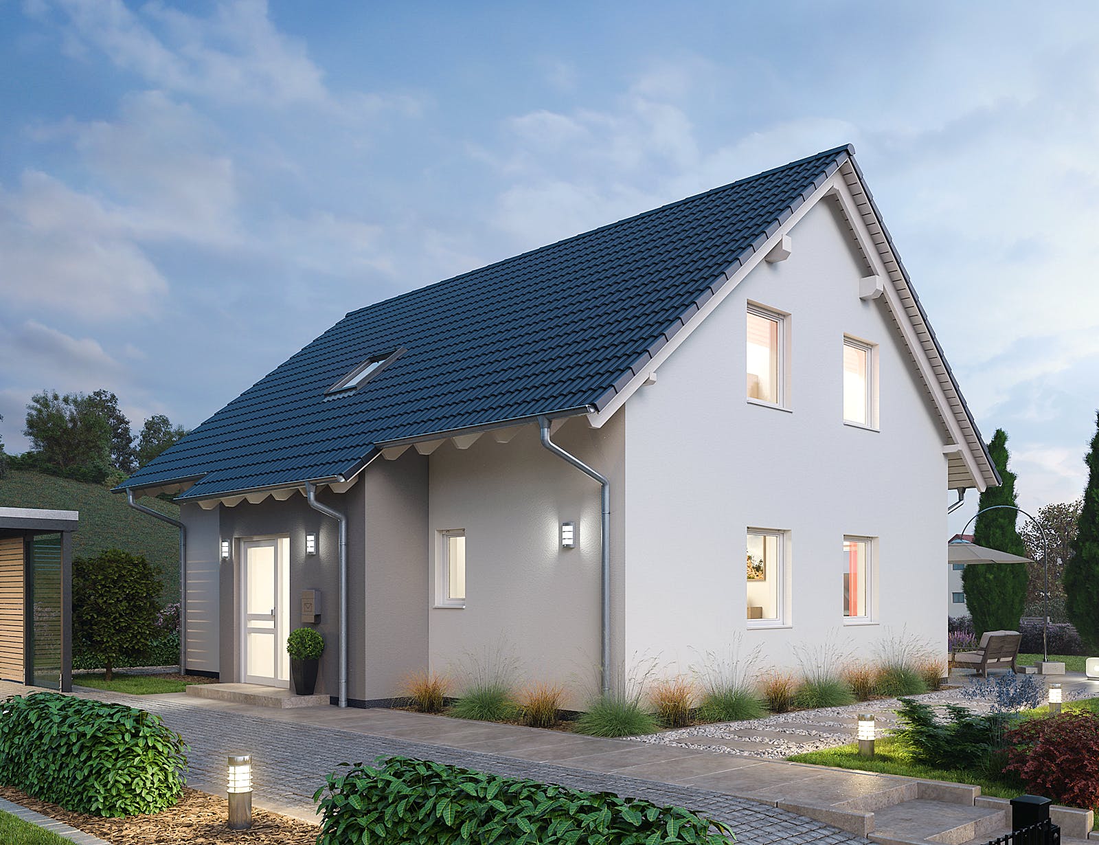 Massivhaus Einfamilienhaus EFH 151 von Ytong Bausatzhaus, Satteldach-Klassiker Außenansicht 1