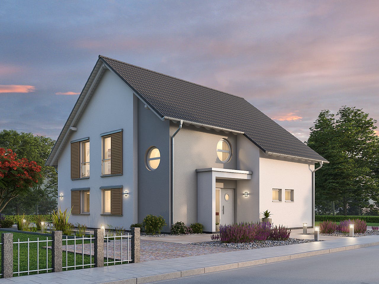 Massivhaus Einfamilienhaus EFH 173 von Ytong Bausatzhaus, Satteldach-Klassiker Außenansicht 1