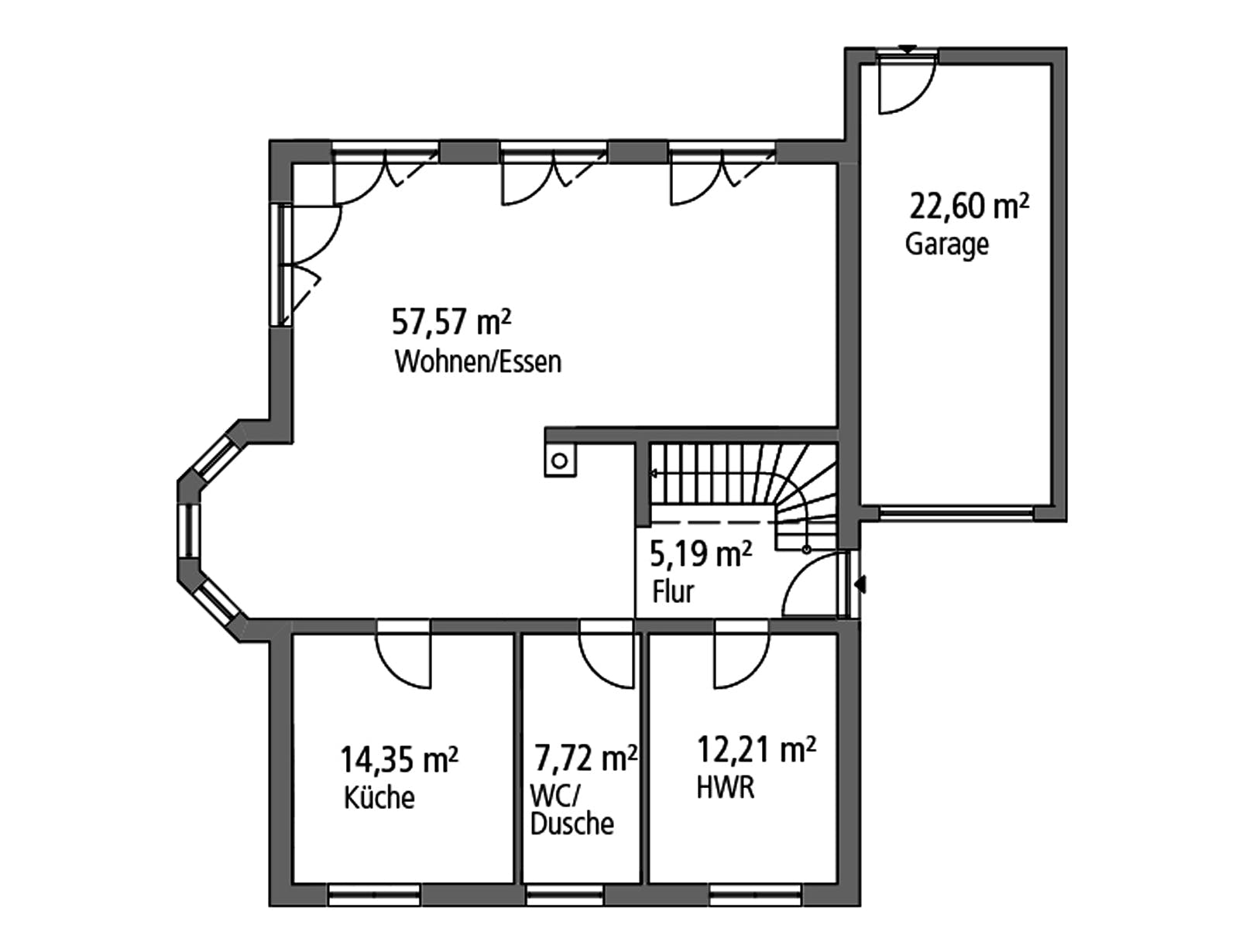 Massivhaus Einfamilienhaus EFH 190 von Ytong Bausatzhaus, Satteldach-Klassiker Grundriss 1