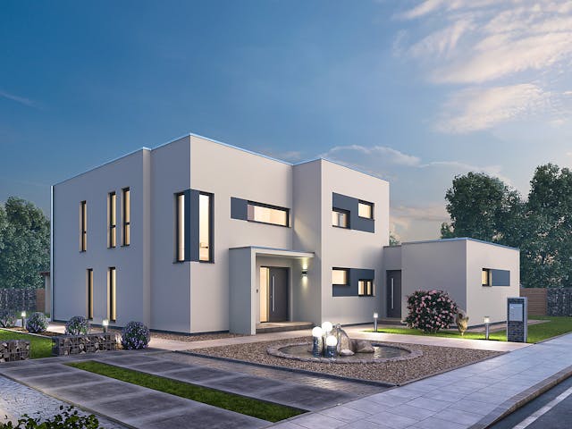 Massivhaus Mehrfamilienhaus MGH 232 von Ytong Bausatzhaus, Cubushaus Außenansicht 1 Massivhaus Mehrfamilienhaus MGH 232 von Ytong Bausatzhaus, Cubushaus Außenansicht 1