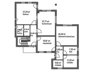 Massivhaus Mehrfamilienhaus MGH 232 von Ytong Bausatzhaus, Cubushaus Grundriss 1