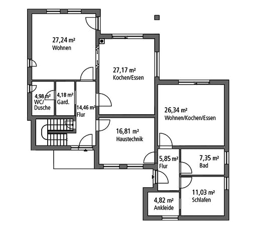 Massivhaus Mehrfamilienhaus MGH 232 von Ytong Bausatzhaus Bausatzhaus ab 211000€, Cubushaus Grundriss 1