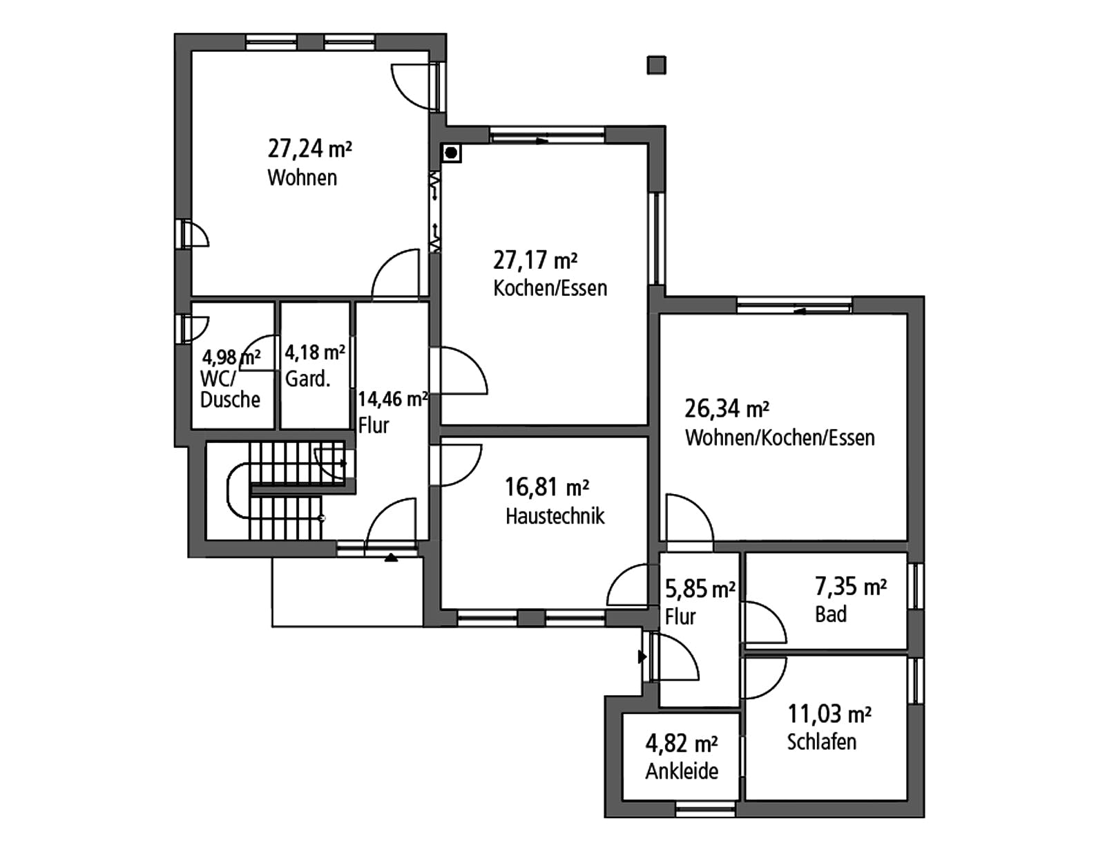 Massivhaus Mehrfamilienhaus MGH 232 von Ytong Bausatzhaus Bausatzhaus ab 254000€, Cubushaus Grundriss 1