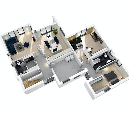 Massivhaus Mehrfamilienhaus MGH 232 von Ytong Bausatzhaus Bausatzhaus ab 211000€, Cubushaus Grundriss 3