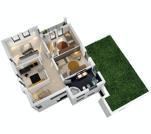 Massivhaus Mehrfamilienhaus MGH 232 von Ytong Bausatzhaus Bausatzhaus ab 211000€, Cubushaus Grundriss 4