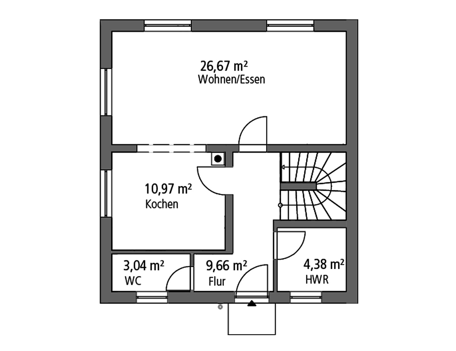 Massivhaus Stadtvilla STV 107 von Ytong Bausatzhaus, Stadtvilla Grundriss 1