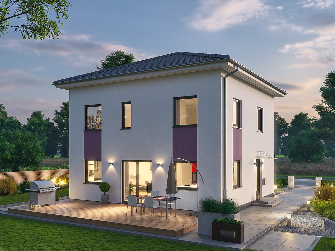 Massivhaus Stadtvilla STV 122 von Ytong Bausatzhaus, Stadtvilla Außenansicht 1