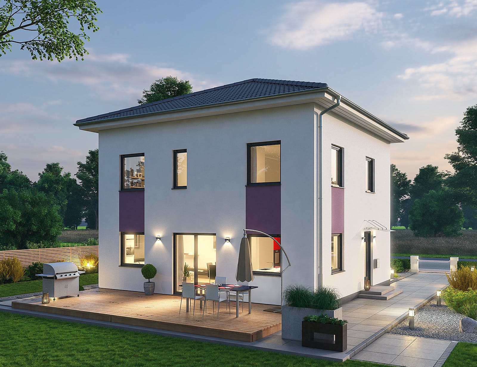 Massivhaus Stadtvilla STV 122 von Ytong Bausatzhaus, Stadtvilla Außenansicht 1
