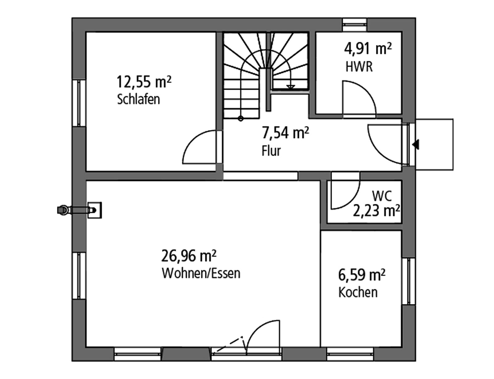 Massivhaus Stadtvilla STV 122 von Ytong Bausatzhaus, Stadtvilla Grundriss 1
