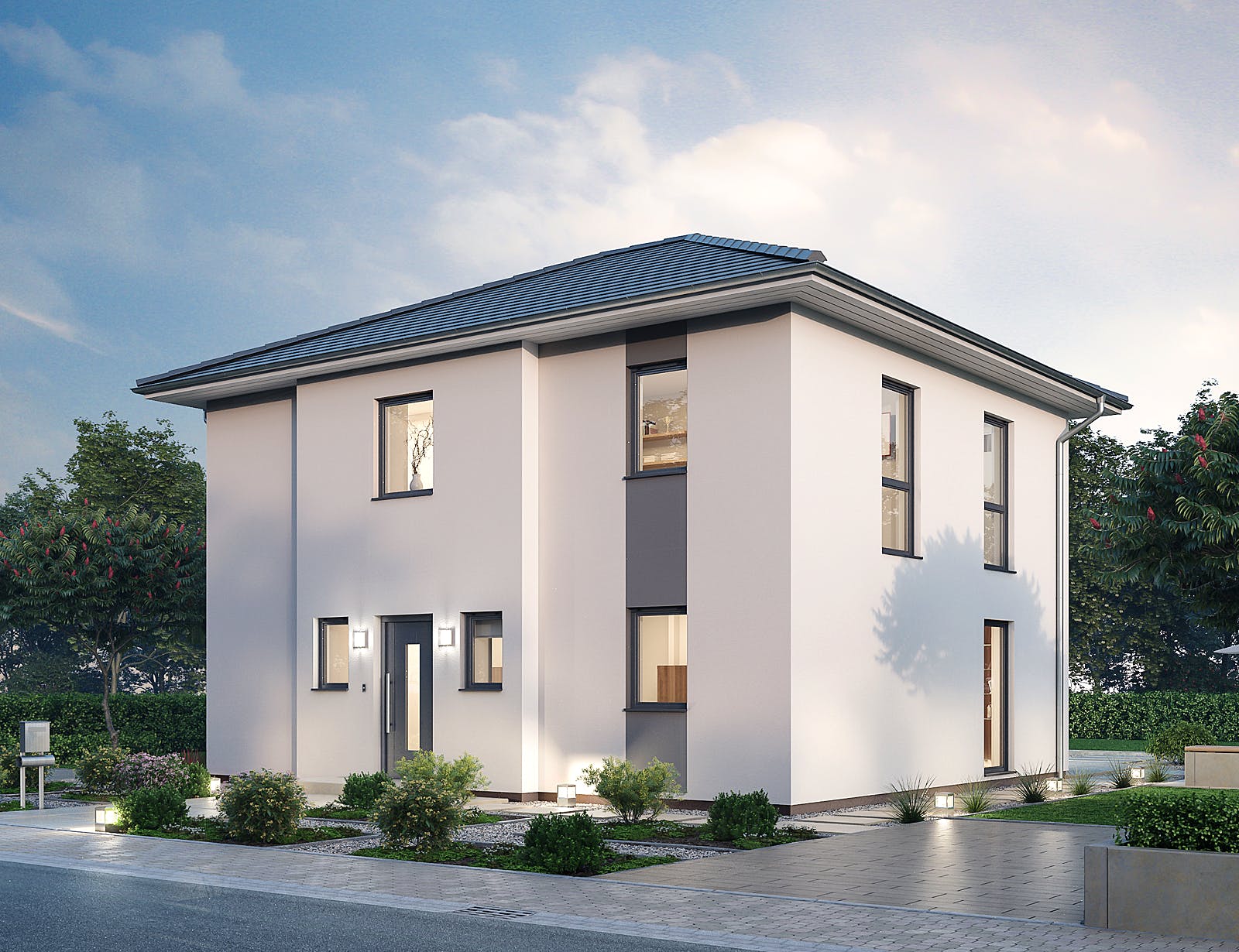 Massivhaus Stadtvilla STV 133 von Ytong Bausatzhaus Bausatzhaus ab 161000€, Stadtvilla Außenansicht 2