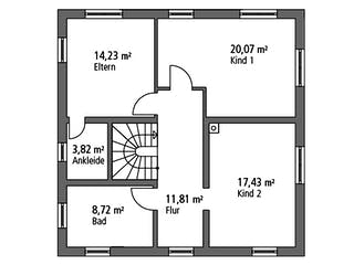 Massivhaus Stadtvilla STV 157 von Ytong Bausatzhaus, Stadtvilla Grundriss 2