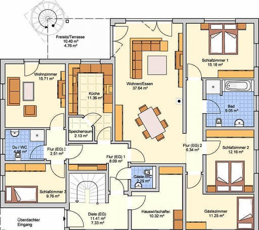 Fertighaus Eris von Fingerhut Haus Schlüsselfertig ab 741573€, Stadtvilla Grundriss 1