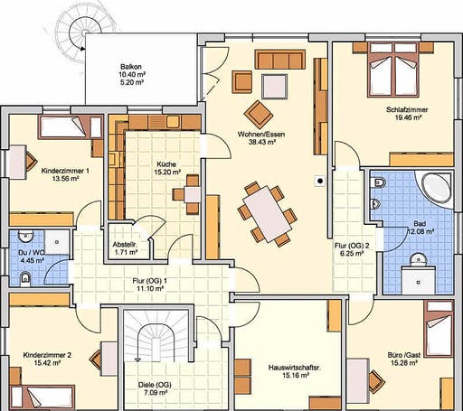 Fertighaus Eris von Fingerhut Haus Schlüsselfertig ab 741573€, Stadtvilla Grundriss 2