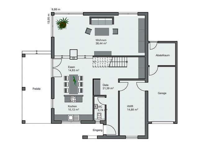 Massivhaus Kundenhaus Arndt von Zaunmüller Massivhaus, Satteldach-Klassiker Grundriss 1