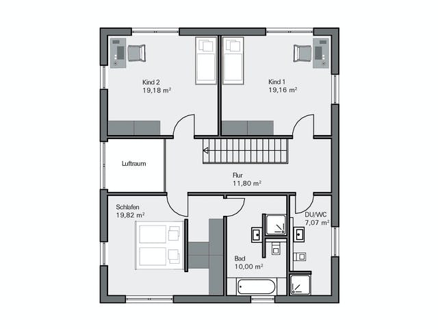 Massivhaus Kundenhaus Arndt von Zaunmüller Massivhaus, Satteldach-Klassiker Grundriss 2