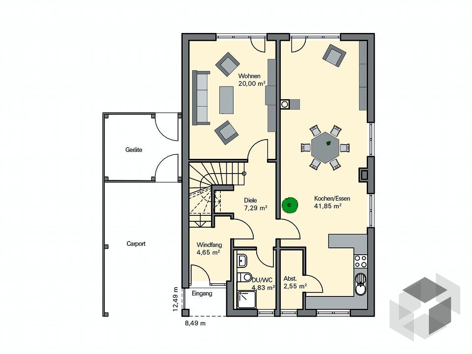 Kundenhaus Eichner von Zaunmüller Massivhaus Grundriss