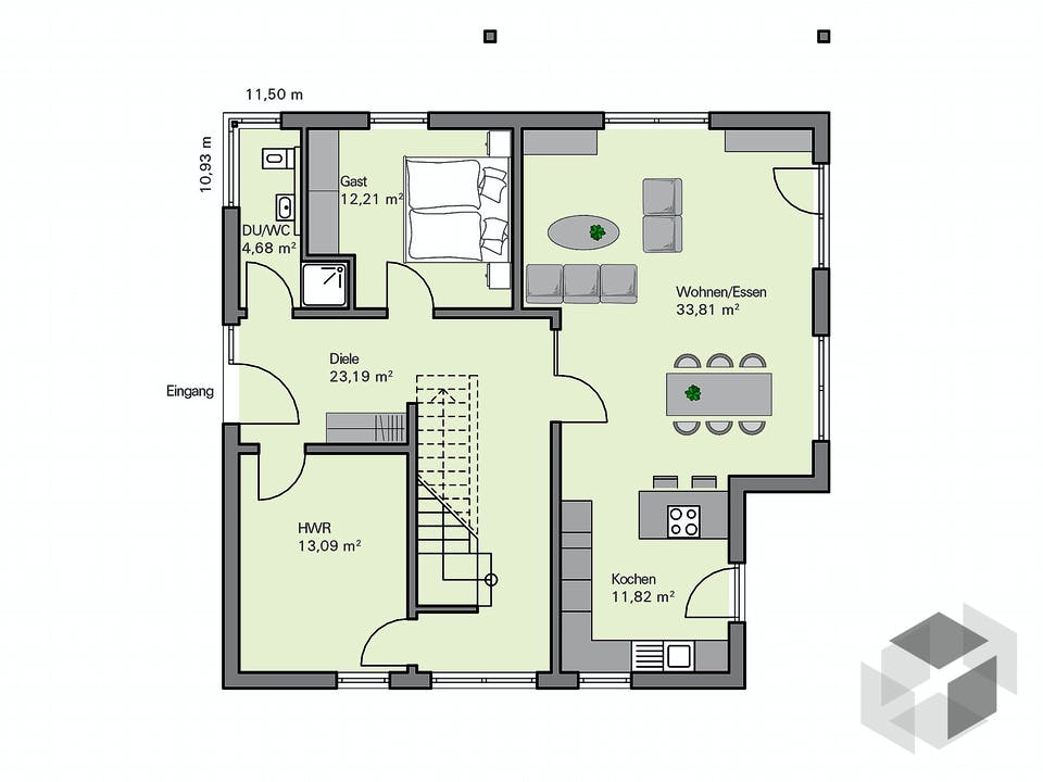 Kundenhaus Erdmann von Zaunmüller Massivhaus Grundriss