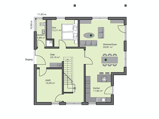 Massivhaus Kundenhaus Erdmann von Zaunmüller Massivhaus, Satteldach-Klassiker Grundriss 1
