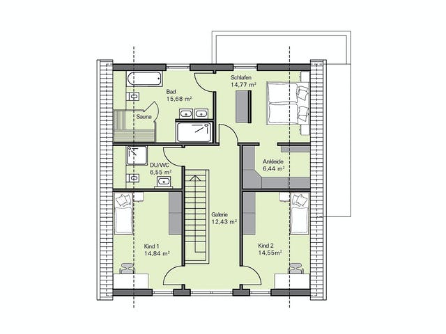 Massivhaus Kundenhaus Erdmann von Zaunmüller Massivhaus, Satteldach-Klassiker Grundriss 2