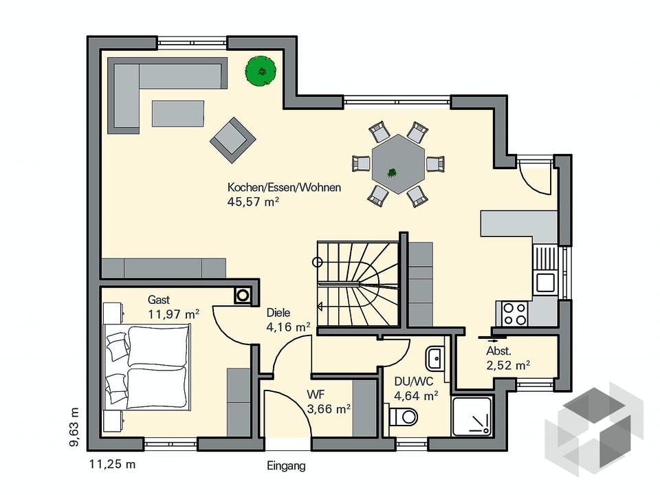 Kundenhaus Fichtner von Zaunmüller Massivhaus Grundriss