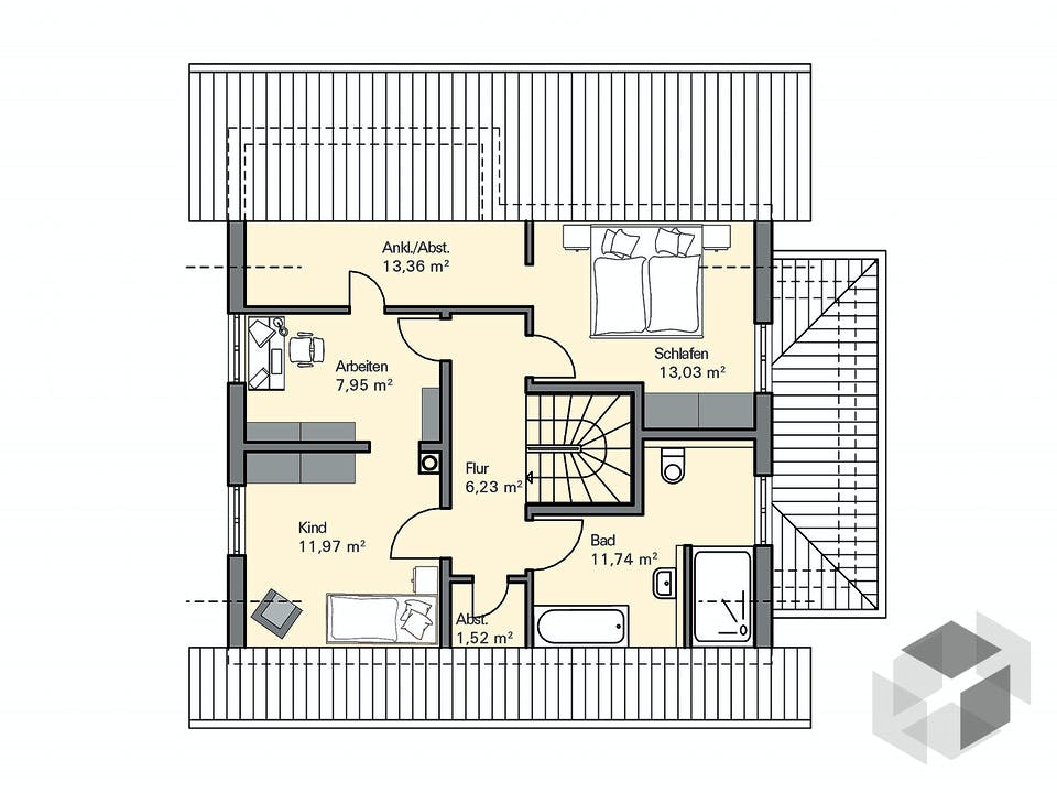 Kundenhaus Fichtner von Zaunmüller Massivhaus Grundriss