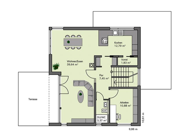 Massivhaus Kundenhaus Heuberger von Zaunmüller Massivhaus, Satteldach-Klassiker Grundriss 1