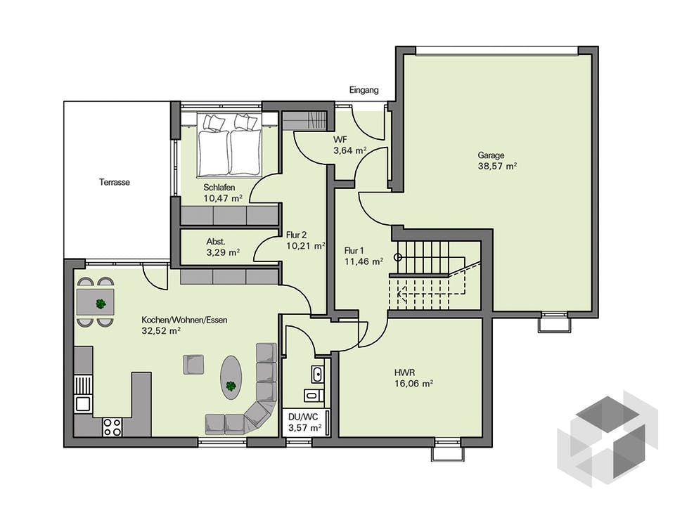 Kundenhaus Heuberger von Zaunmüller Massivhaus Grundriss