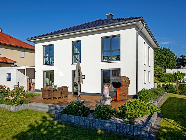 Massivhaus Kundenhaus Ihle von Zaunmüller Massivhaus, Stadtvilla Außenansicht 1