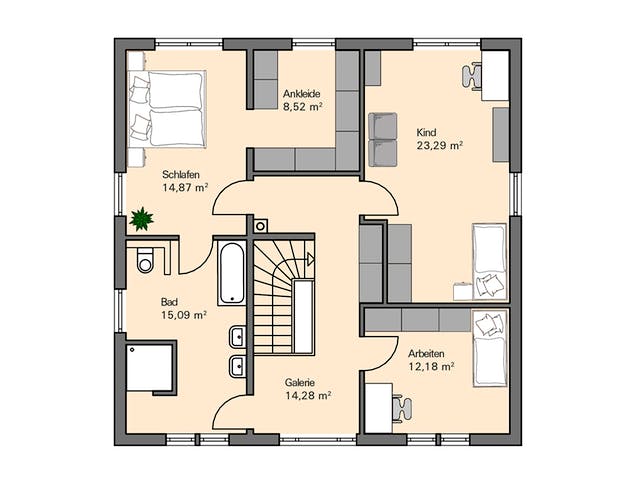 Massivhaus Kundenhaus Ihle von Zaunmüller Massivhaus, Stadtvilla Grundriss 2