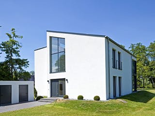 Fertighaus Kundenhaus Jonas von Witt Zimmerei, Pultdachhaus Außenansicht 2