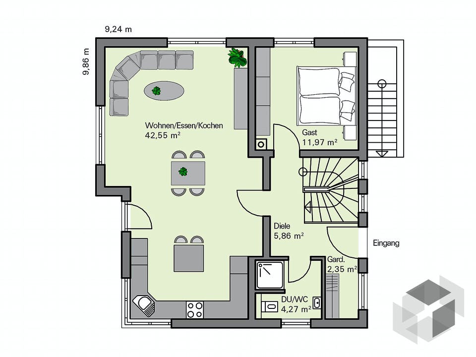 Kundenhaus Maiwald von Zaunmüller Massivhaus Grundriss
