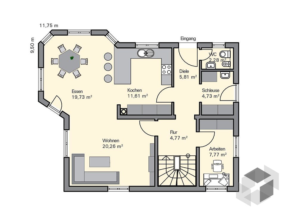 Kundenhaus Niedermayer von Zaunmüller Massivhaus Grundriss